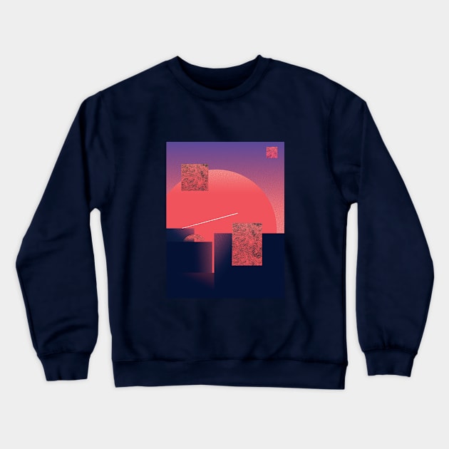 Red Sun Crewneck Sweatshirt by kamilowanydesign